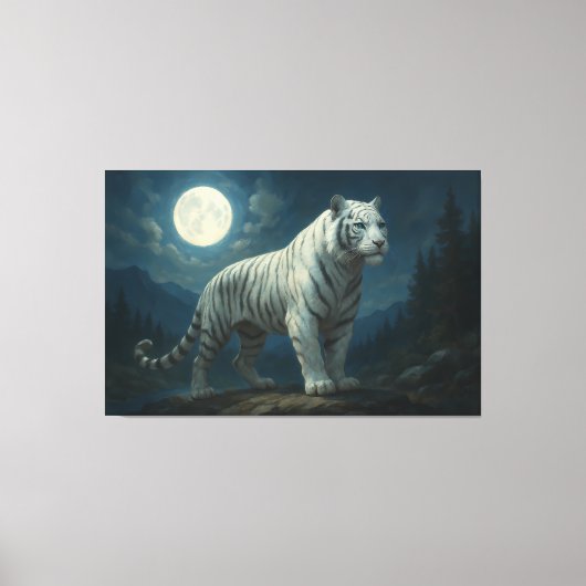 Moonlit Sovereign White Tiger | ManJiangHong Fine Leinwanddruck (Vorderseite)