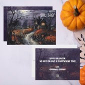 Moonlit Spuk House Happy Halloween Feiertagskarte