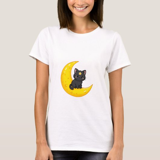 Moonlit Star Cat T-Shirt (Vorderseite)