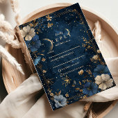 Moonlit Starflower Wedding RSVP Karte