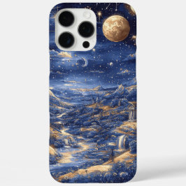 Moonlit Starry Dreamland Mythology Blue Design iPhone 16 Pro Max Hülle