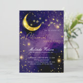 Moonlit Starry Night Nurrement Party Einladung (Stehend Vorderseite)