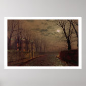 Moonlit Street Scene, 1882 (Öl auf Leinwand) Poster (Vorne)