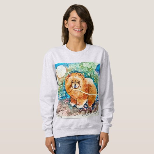 MOONLIT STROLL Chow vorne und hinten Sweatshirt (Vorne ganz)