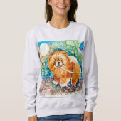 MOONLIT STROLL Chow vorne und hinten Sweatshirt (Vorderseite)