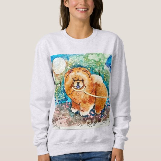 MOONLIT STROLL Chow vorne und hinten Sweatshirt (Vorderseite)