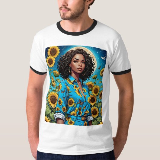 Moonlit Sunflower Field Goddess Shirt (Vorderseite)