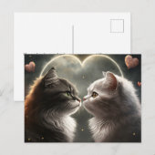 Moonlit Sweetheart Cats Valentine Postkarte (Vorne/Hinten)