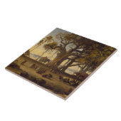 Moonlit Szene indischen Zahlen und Elefanten Amon Fliese (Seite)