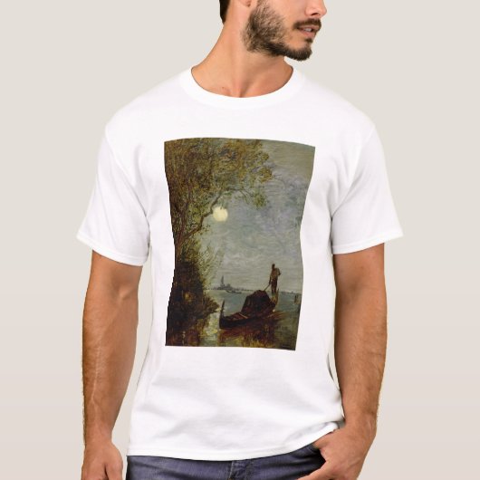 Moonlit Szene mit Gondel T-Shirt (Vorderseite)