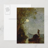 Moonlit Szene mit Gondola Postkarte (Vorne/Hinten)