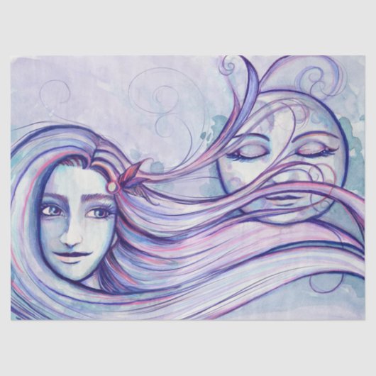 Moonlit Thoughts MoonChild Goddess Moon Child Seidenpapier (Vorderseite)