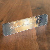 Moonlit Timekeeper – Steampunk Bat  Namensplakette (Seite)