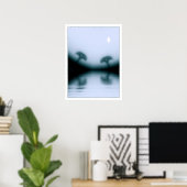 Moonlit Trees and Lake Poster (Heimbüro)