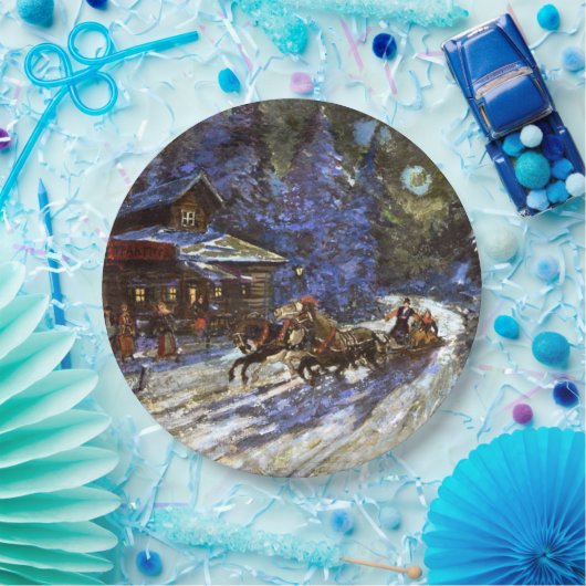 Moonlit Troika Ride Pappteller (Party)