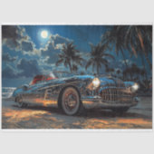 Moonlit Tropical Vintage Car Decoupage Seidenpapier (Vorderseite)