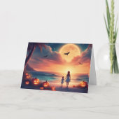 Moonlit Tropics: Ein unglaublich schönes Halloween Dankeskarte (Vorderseite)