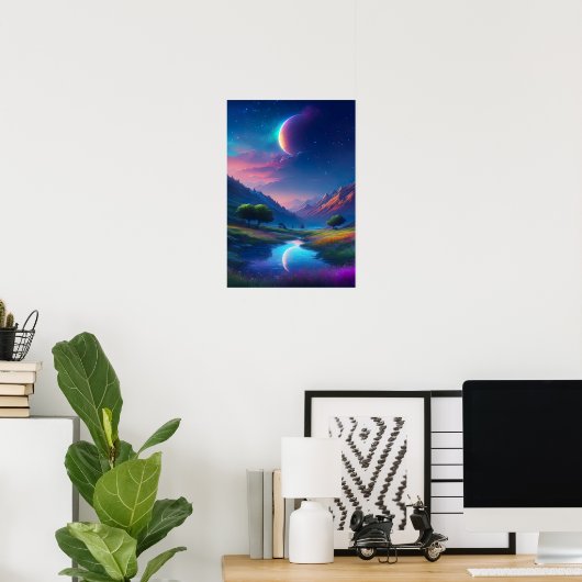 Moonlit Valley, eine bezaubernde Nacht Poster (Heimbüro)