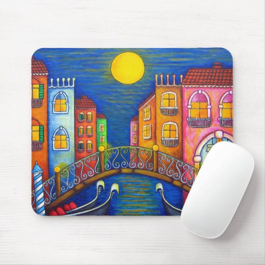 Moonlit Venedig-Mausunterlage Mousepad (Mit Mouse)
