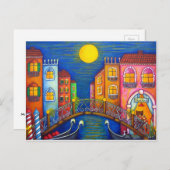 Moonlit Venice Post Card by Lisenz Lorenz Postkarte (Vorne/Hinten)