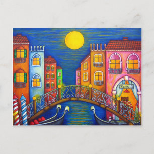 Moonlit Venice Post Card by Lisenz Lorenz Postkarte