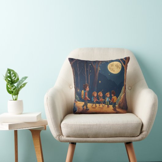 "Moonlit-Verzauberung: Waldglühen" Kissen (Stuhl )