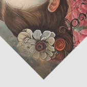 Moonlit Victorian Gothic Girl & Raven Fantasy  Seidenpapier (Detail)