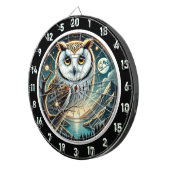 Moonlit Watcher Owl Dartboard Design Dartscheibe (Vorderseite rechts)