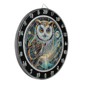 Moonlit Watcher Owl Dartboard Design Dartscheibe (Vorderseite Links)