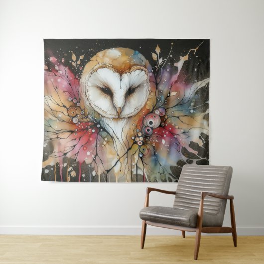 Moonlit Watcher Wandteppich (Beispiel (Horizontal))