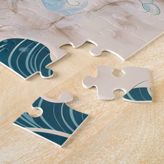 Moonlit Waves - Sea Turtle, Japanese Art Puzzle (Seite)