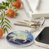 Moonlit Weißes Pferd Akryllischer Schlüsselanhänge Schlüsselanhänger (Vorderseite rechts)