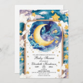 Moonlit Whimsical Celestial Baby Dusche Einladung (Vorne/Hinten)
