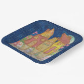 Moonlit Whimsical Houses Pappteller (Gewinkelt)