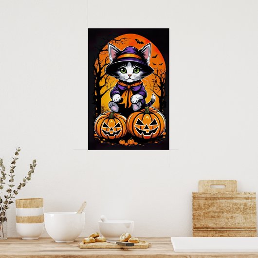 Moonlit Whiskys, Adorable Kitty Poster (Küche)