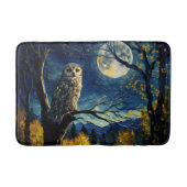 Moonlit Whispers - Van Gogh's Owl in Herbstwald - Badematte (Vorderseite)