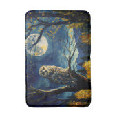 Moonlit Whispers - Van Gogh's Owl in Herbstwald - Badematte (Vorderseite Vertikal)