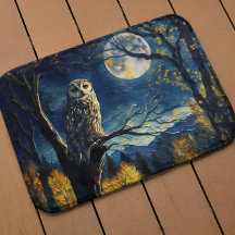 Moonlit Whispers - Van Gogh's Owl in Herbstwald -