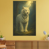 Moonlit White Tiger – Fine Art Portrait Leinwanddruck (Insitu (Wohnzimmer))