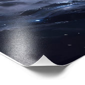 Moonlit White Tiger Guardian – Blue Fantasy Spirit Fotodruck (Ecke)