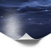 Moonlit White Tiger Guardian – Blue Fantasy Spirit Fotodruck (Ecke)