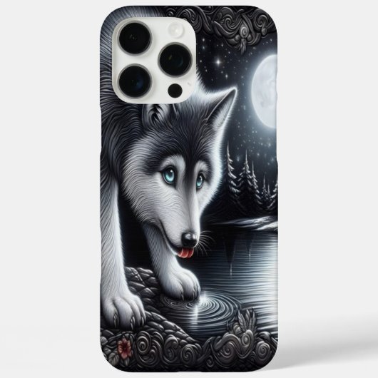 Moonlit White Wolf Reflection Case-Mate iPhone Hülle (Rückseite)