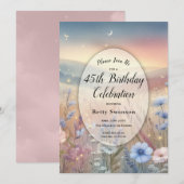 Moonlit Wildblume flüstert jeden Meilenstein zum G Einladung (Vorne/Hinten)