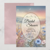 Moonlit Wildblume Whispers Brautparty Einladung (Vorne/Hinten)