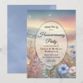 Moonlit Wildblume Whispers Housewarming Einladung (Vorne/Hinten)