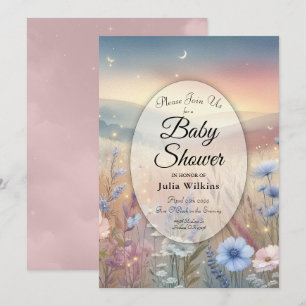 Moonlit Wildblume Whispers Kinderdusche Einladung
