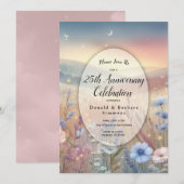 Moonlit Wildblume Whispers Meilenstein Jahrestag Einladung (Vorne/Hinten)