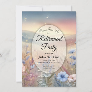 Moonlit Wildblume Whispers Retirement Party Einladung