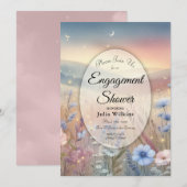 Moonlit Wildblume Whispers Verlobung Dusche Einladung (Vorne/Hinten)