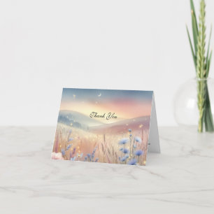 Moonlit Wildblume Whispers Wedding Dankeskarte